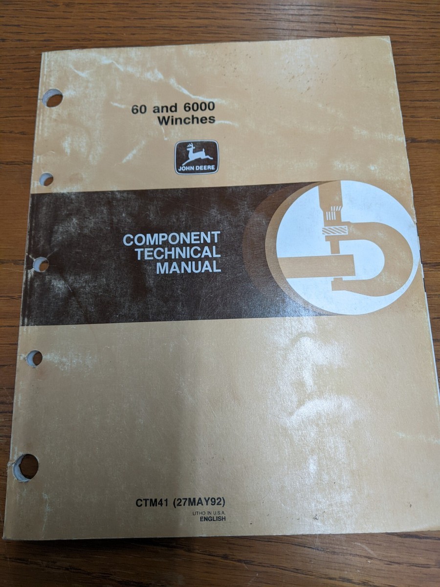 John Deere 60 And 6000 Winches Component Technical Manual | eBay