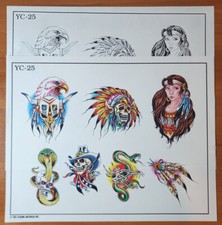 Vintage Spaulding Rogers Pinky Yun Traditional Japanese Tattoo Flash Sheet Y25