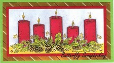 CHRISTMAS HOLIDAY CANDLES Wood Mounted Rubber Stamp NORTHWOODS O10113 New