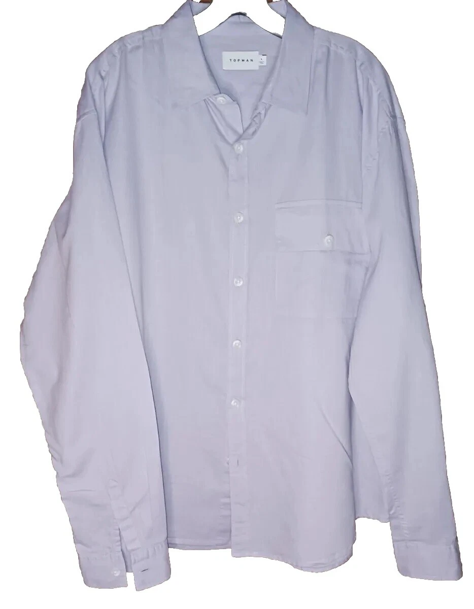Botón Casual sólido algodón Topman-Down Shirts for Men