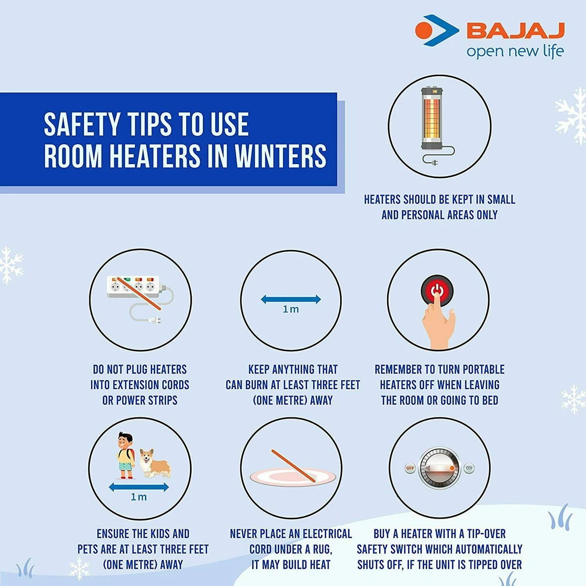 Bajaj RHX Room Heater 2 Heat Setting Noiseless Operation Dual Safety  Assurance | eBay