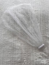 Bride Wedding Veil White Tulle Hair Comb Bachelorette Party Pearl Accessory 1 