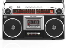 Multi-Functional Retro Boombox - Bluetooth, Radio  Cassette Recorder Included-