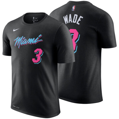 NEW Nike Dwyane Wade Miami Heat 2018/19 City Edition T-Shirt Name & Number NWT | eBay