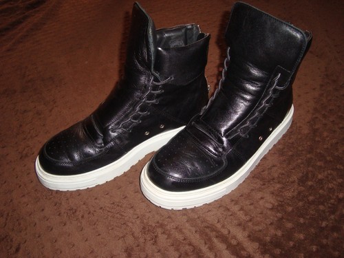 KRIS Van Assche Pelle Nera High-Top Scarpe Da Ginnastica US Taglia 8 | eBay