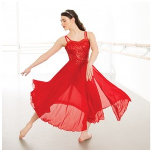 red sequin dance dress