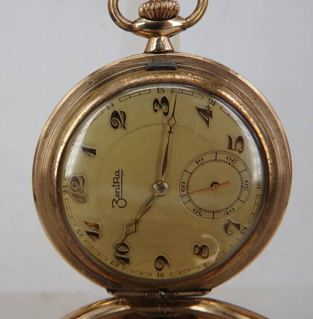 Pocket Watch Alpina Taschenuhr Walz Gold Double Art Deco