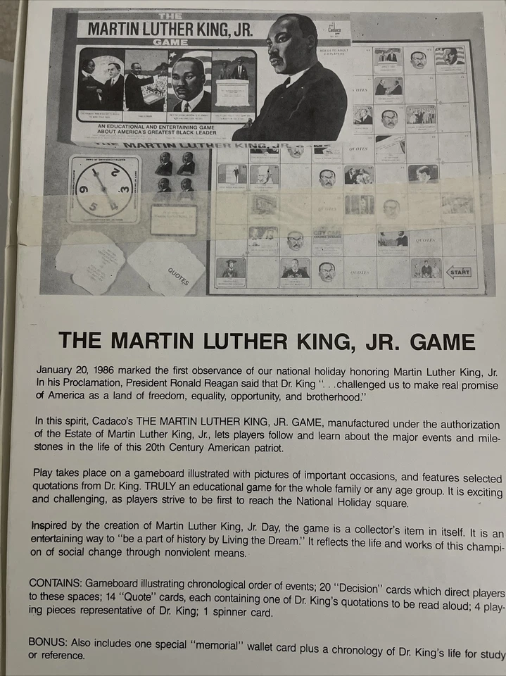Cadaco 1986 : The Martin Luther King, Jr. Game - Educational and Entertaining - Image 4 of 4