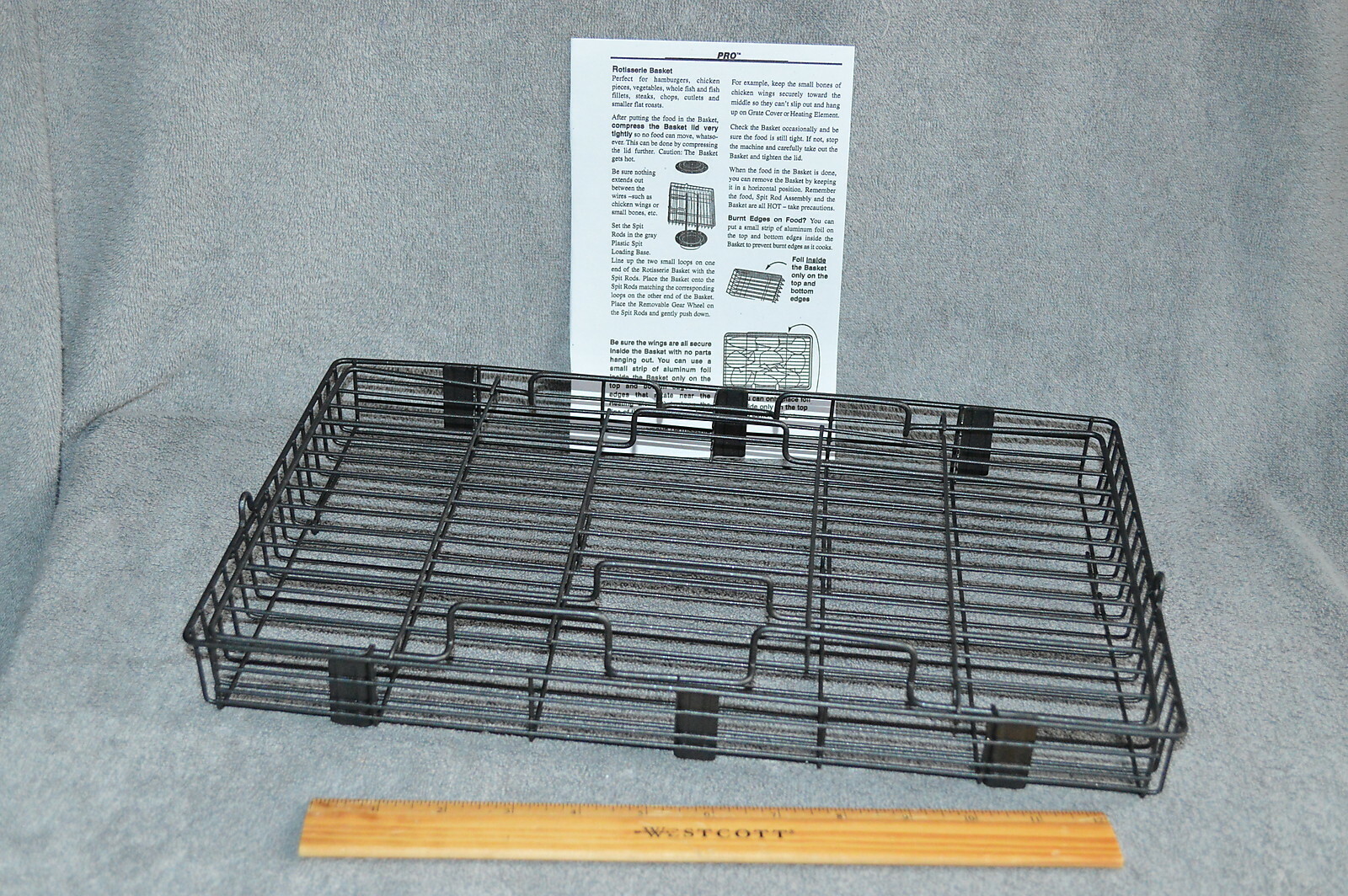 BRAND NEW RONCO POPEIL SHOWTIME PRO 6000 TEFLON-COATED ROTISSERIE BASKET w/ BOOK