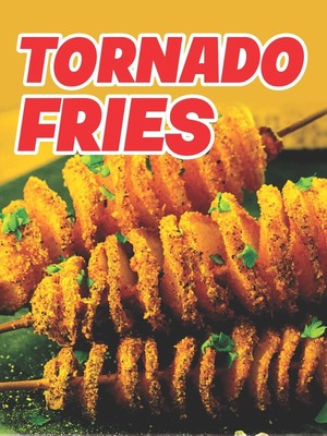 Tornado Fries | Retail Window Display Sign | 18''W x 24''H