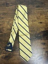 Brooks Brothers Gold  Navy Striped Tie 100 Silk Men's Necktie 58"