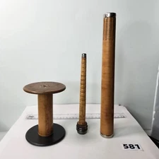 Burlington Mills Vintage Spool Bobbin Textile Industrial Mixed Material Wood Lot