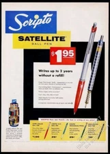 1958 Scripto Satellite pen ball point pens 5 models art vintage print ad