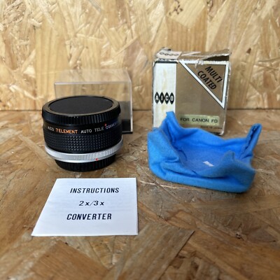 Vintage AICO 7 Element Auto Tele 2x Lens MC Converter C/FD Canon - Boxed