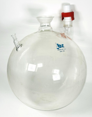 B/R Instruments 3-Neck Round Bottom 10L Distillation Flask with Joint Adapter
