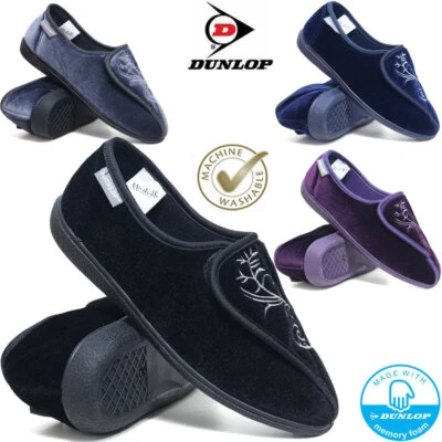 LADIES DIABETIC ORTHOPAEDIC EASY CLOSE WIDE FIT MACHINE WASHABLE SLIPPERS SHOES