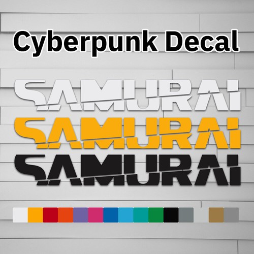 Autocollant vinyle Cyberpunk Samurai (autocollant, fenêtre d'ordinateur portable voiture gobelet bouteille d'eau - Photo 1 sur 7