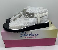 Skechers Meditation Sandals - Stars  Sparkle White Size 9 Women