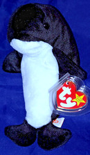 TY ORIGINAL BEANIE BABY 1996   Waves the Orca Whale  6.5  