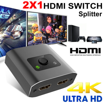 Bi-Directional HDMI 2.0v Switcher Splitter 2 x 1/1 x 2 Support 4K 1080P for Xbox