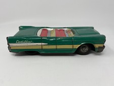 Vintage Green Cadillac 4-Door Convertible Tin Toy Car Made in Japan - Sold As-Is