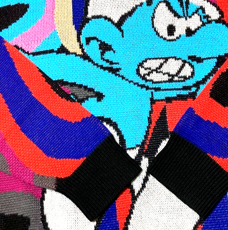 Supreme Smurf Knit Sweater Size L Black Multicolor Street Supreme Smurf Knit Sweater Size L Black Multicolor Street