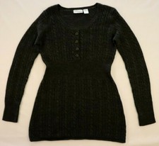 Allison Brittney Womens Dress M Medium Gray Cable Knit 100% Acrylic Long Sleeve