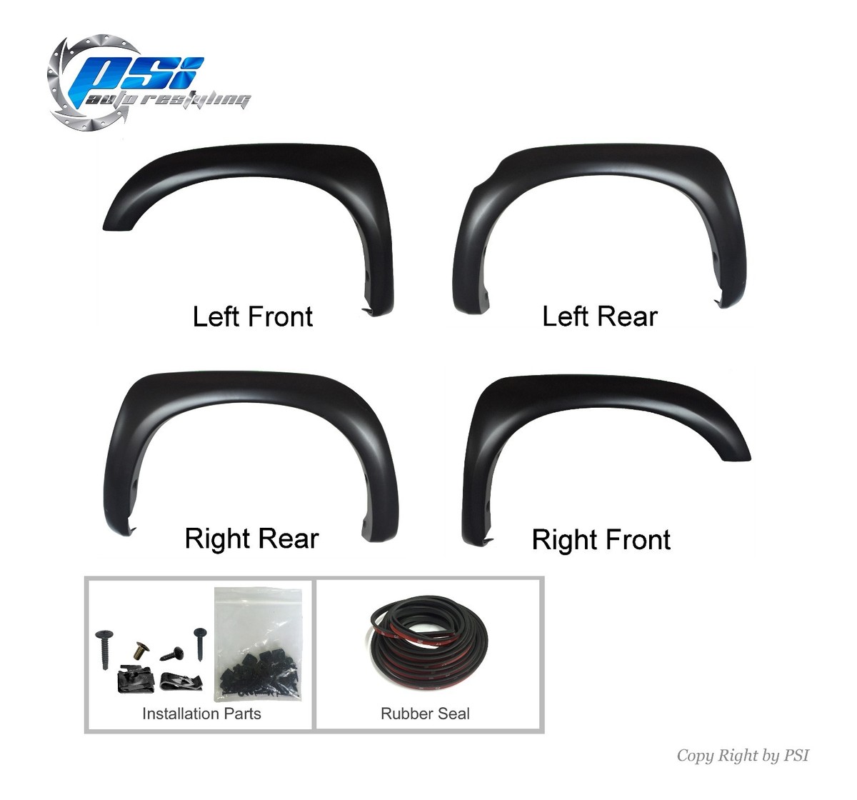 Black Paintable OE Style Fender Flares Toyota Tundra 07-13