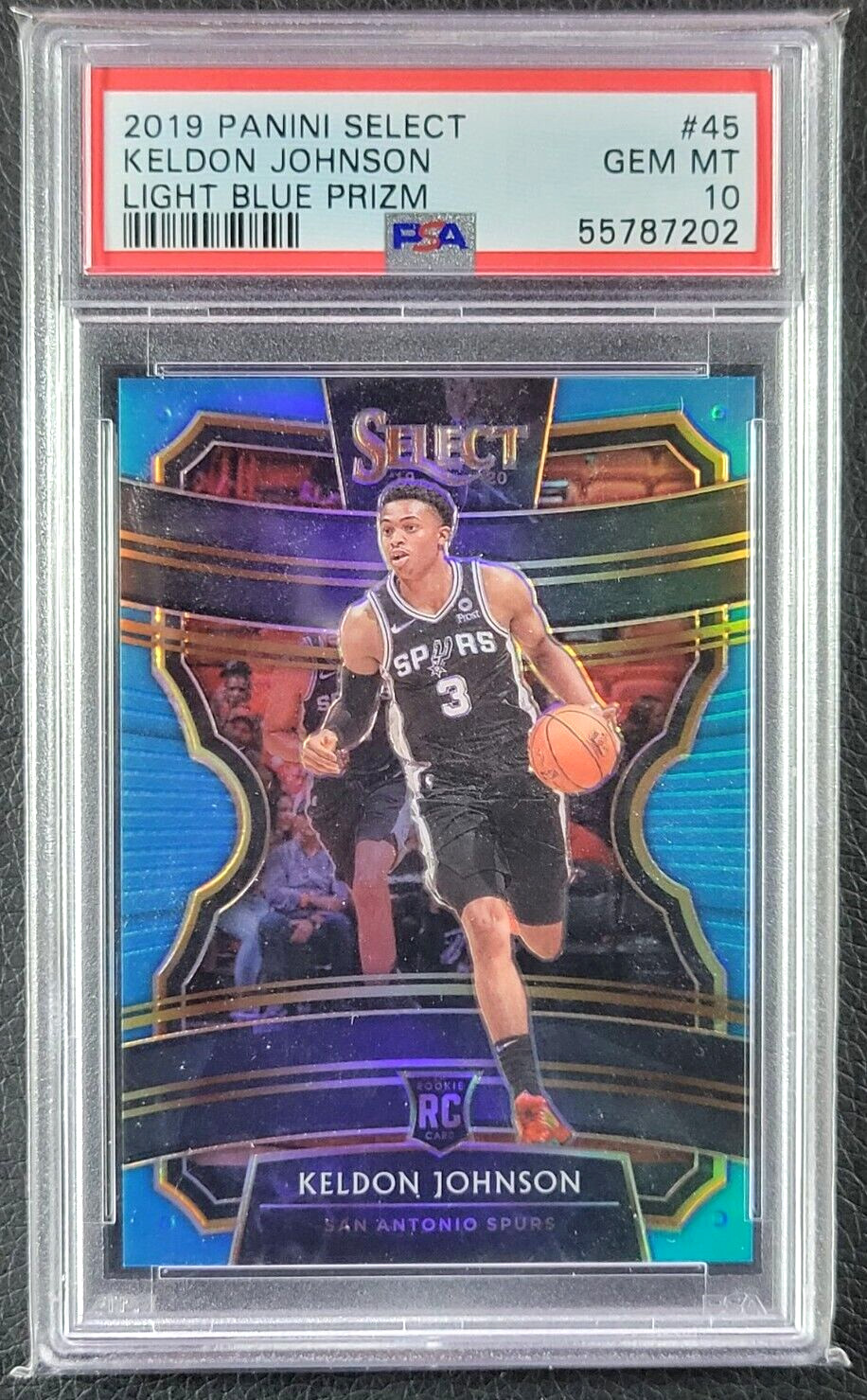 2019-20 Select Keldon Johnson Concourse Light Blue Prizm RC /299 PSA 10 Gem MT