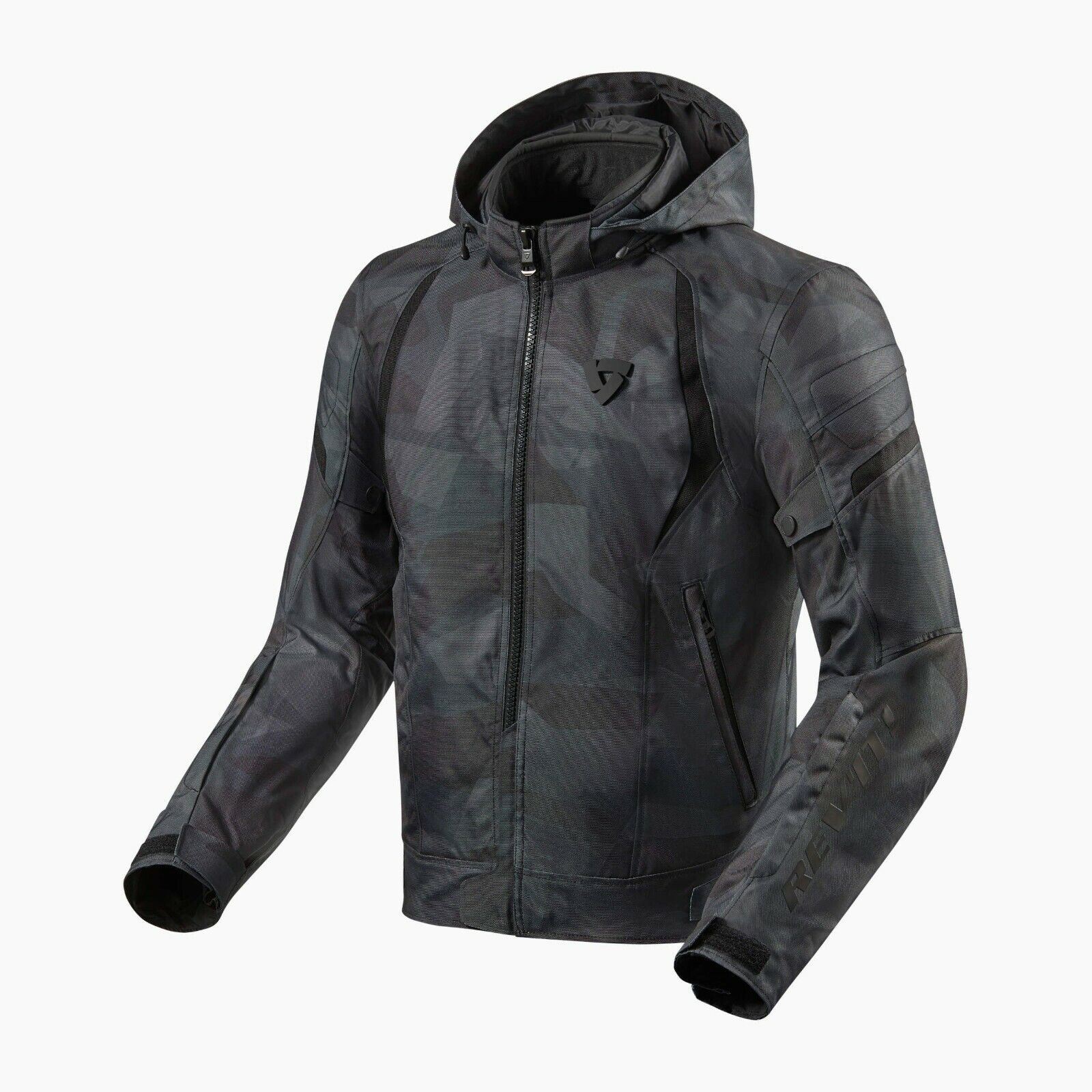 REV'IT! GIACCA MOTO FLARE 2 H2O IMPERMEABILE CAMO NERO GRIGIO JACKET REVIT