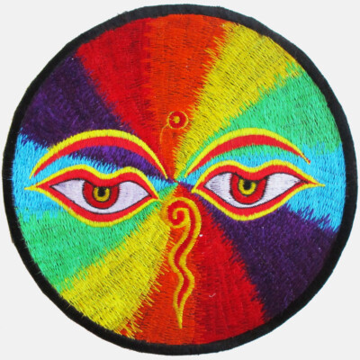 Aufnäher 20,5 cm PATCH Augen Buddha OM Mandala Lotos GOA Buddha's eyes Kathmandu