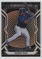 2021 Panini Chronicles Obsidian Electric Etch Orange 9/28 Keibert Ruiz #41 0ba6