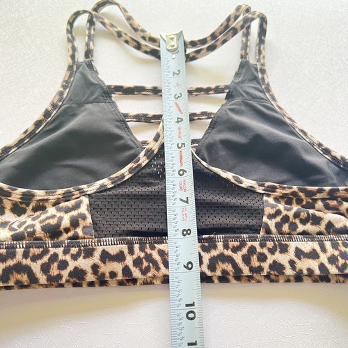 ZYIA Active Leopard Print Grid Sports Bra Medium Women's Racerback EUC - Picture 5 of 11