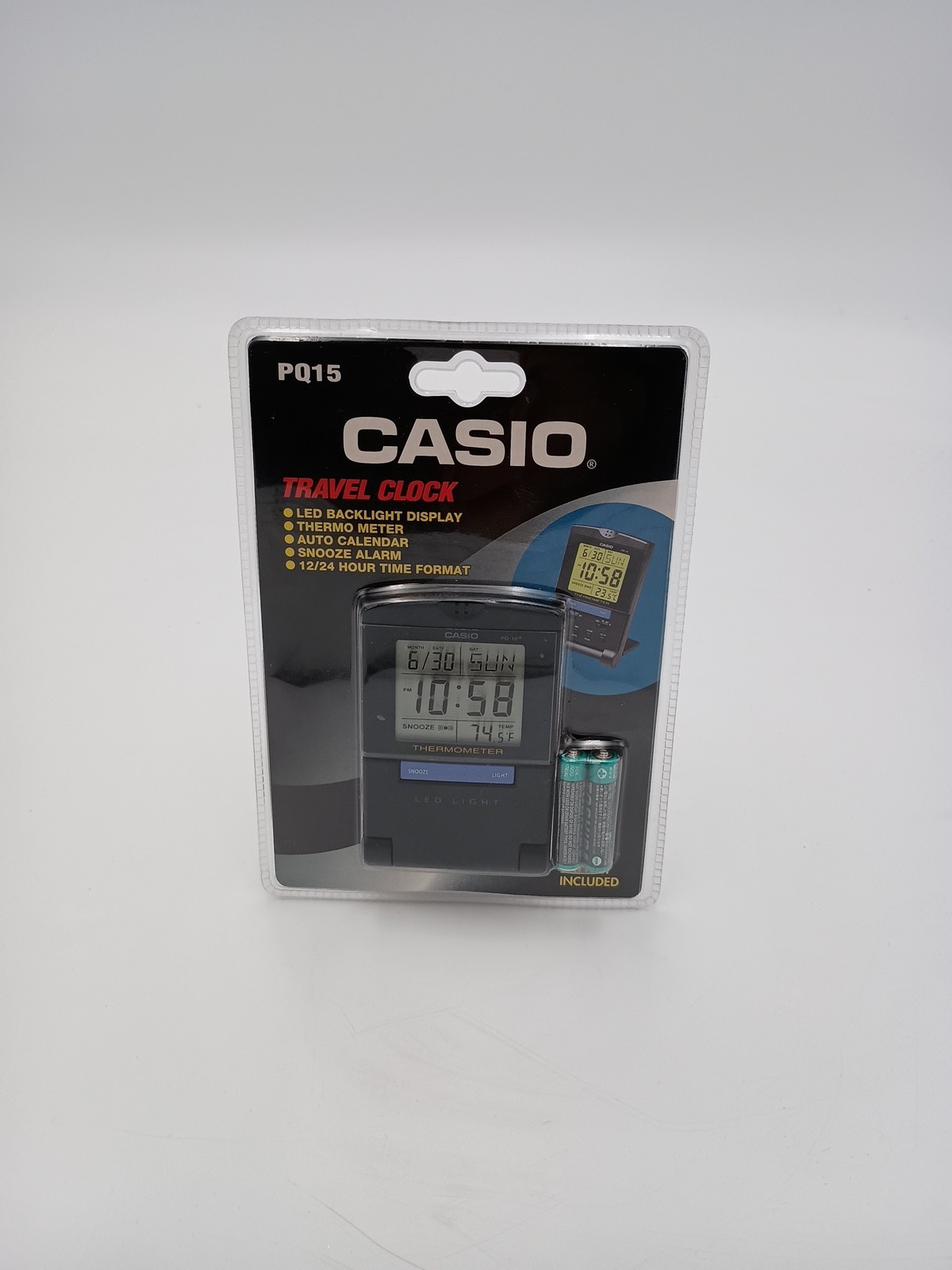 Brand New Factory Sealed Casio Travel Clock PQ15 Calendar Themperature Alarm