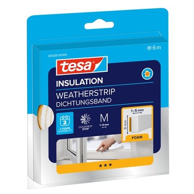 Tesa - tesa moll, Schaumstoff, 6m, 9mm Breitf. Spalten von 1-5mm - 05428-00100-0