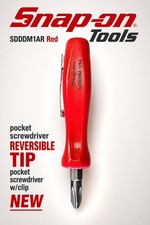 Red Snap On Tools Pocket Screwdriver Reversible Tip Pocket Screwdriver Wclip 