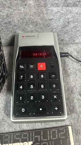 Vintage Bowmar MX55 Personal Electronic Calculator Power Cord Manual Box Read - Picture 2 of 6
