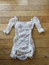 Vintage 00s Designer Batiste By Amy White Lace Special Occasion Summer Dress M