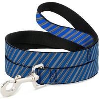"Dog Leash 6-FEET Diagonal Stripes Scribble Gray/Blue Narrow 0.5\" (Us Import)"