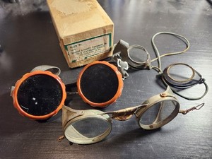 Vintage Welding Safety Gogles Lot General Scientific + Welshade Lenses Steampunk