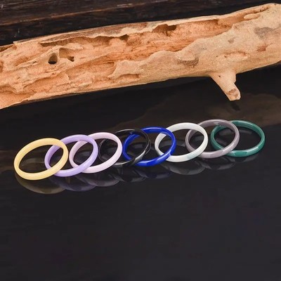 Ceramic Circle Ring Solid Color Couple Wedding Band Jewelry Smooth Finish