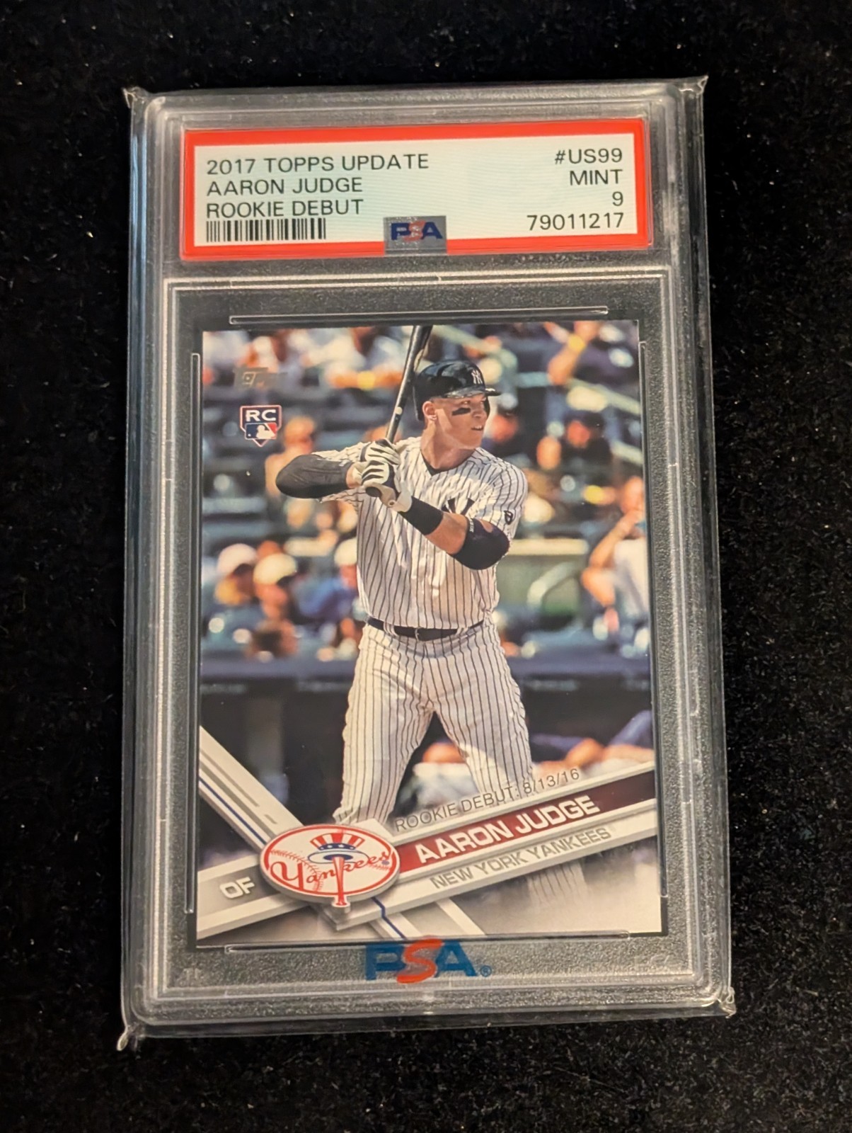 AARON JUDGE 2017 Topps Update #US99 Rookie Debut PSA 9 (RC) Yankees