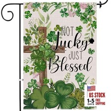 St Patricks Day Garden Flag 12x18 Inch Double Sided st patricks cross 12x18