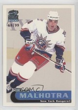 1999-00 Pacific Paramount Platinum 69/99 Manny Malhotra #154 0t2i