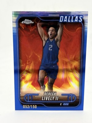 Topps 24-25 Chrome Dereck Lively II Blue Refractor /150 #114 Mavericks