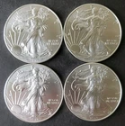 Lot of Four 2014 $1 American Silver Eagle Dollars
