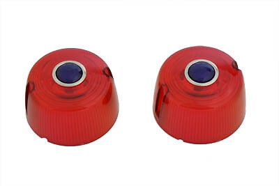 Chris Products Turn Signal Lens Set Red With Blue Dot Fits Harley Davidson