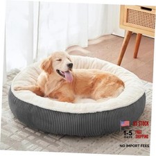 36 inches Donut Dog Bed for Large Dogs - 36.0"L x 36.0"W x 8.0"Th Dark Grey
