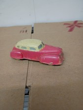 Vintage Sun Rubber Co 1930's Red Sedan Car Cream Wheels Made in USA