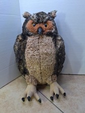 Melissa  Doug Realistic Large Plush 17" Barn Brown Owl 8264 Large Eyes Nose